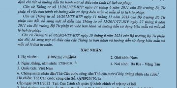 Cấp phiếu lý lịch tư pháp tại Dĩ An